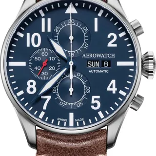 Aerowatch Les Grandes Classiques 61989 AA05 44mm Stainless steel Blue