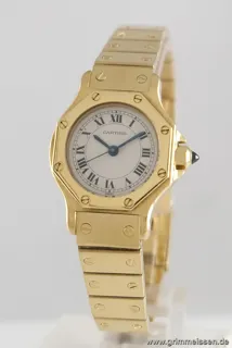 Cartier Santos Ronde 24mm Yellow gold White