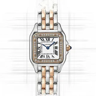 Cartier Panthu00e8re W3PN0007 Rose gold and Stainless steel