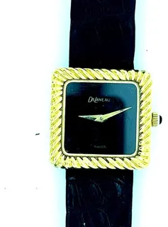 DeLaneau 18K/750 29mm Yellow gold Black