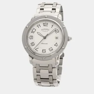 Hermès Clipper CP2.810 Stainless steel White