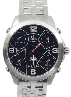 Jacob & Co. Five Time Zone 47mm Stainless steel Black