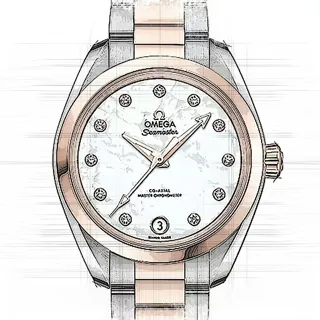 Omega Seamaster 220.20.34.20.55.001 Rose gold and Stainless steel White