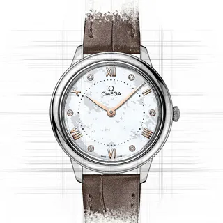 Omega De Ville 434.13.30.60.55.001 Stainless steel White