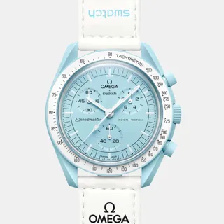 Omega Mission To Uranus SO33ML100 Ceramic Pale Blue$White