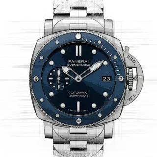 Panerai Submersible PAM02068 Stainless steel Blue