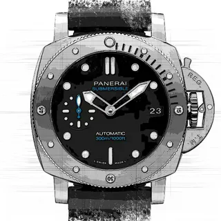 Panerai Submersible PAM02973 Stainless steel Black