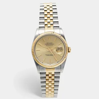 Rolex Datejust 36 16233 Stainless steel and 18k yellow gold Champagne