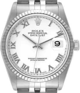 Rolex Datejust 36 16234 Stainless steel White