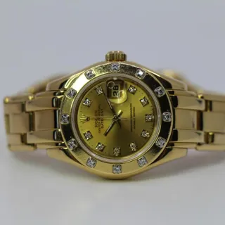 Rolex Pearlmaster 69318 29mm Yellow gold Champagne