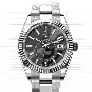 Rolex Sky-Dweller 336934-0007 White gold and Stainless steel Black