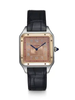 Cartier Santos-Dumont XL Rose gold and Stainless steel Salmon