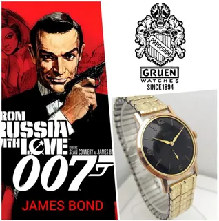 Gruen Precision 510 34mm Yellow gold Black