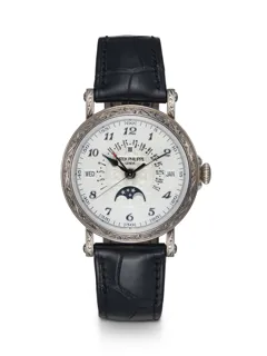 Patek Philippe Perpetual Calendar 5160/500G 38mm 18k white gold Silver