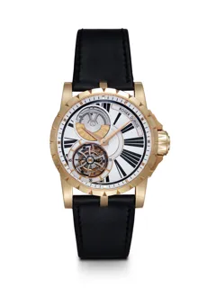 Roger Dubuis Excalibur 18k rose gold White and Semi-skeletonized