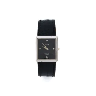 Piaget 9150 23mm 18k white gold Black