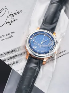 Patek Philippe Celestial 5102PR-001 43mm Platinum and 18k rose gold Blue