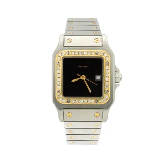 Cartier Santos Galbée 29mm Stainless steel and 18k yellow gold Black