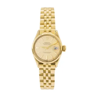 Rolex Oyster Perpetual Lady Date 6516 26mm 18k yellow gold Champagne