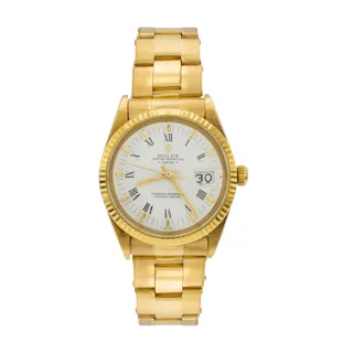 Rolex Oyster Perpetual Date 15038 34mm Yellow gold White