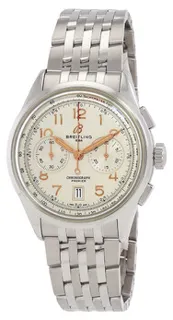 Breitling Premier B01 AB0145211G1A1 Stainless steel White and Beige