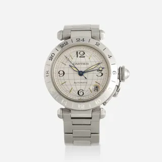 Cartier Pasha GMT 2377 Stainless steel Silver