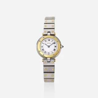 Cartier Santos 8191 32mm Stainless steel and 18k yellow gold White