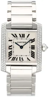 Cartier Tank Franu00e7aise WE1009S3 18k white gold and Diamond Silver