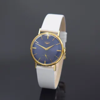 Longines 33mm 18k yellow gold Blue