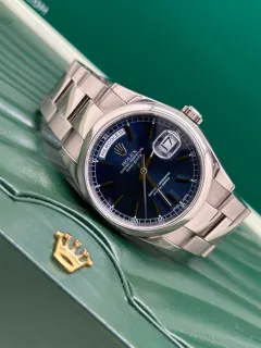 Rolex Day-Date 118209 White gold Blue