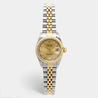 Rolex Lady-Datejust 69173 Stainless steel and 18k yellow gold Champagne