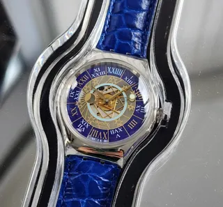 Swatch Trésor Magique SAZ101 36mm Platinum Blue and Skeletonized