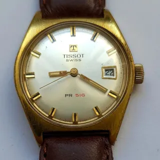 Tissot PR516 PR516 34mm Yellow gold Silver (solid)