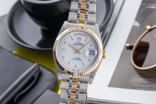 Tudor Prince Date 76213 Yellow gold and Stainless steel White