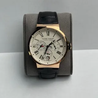 Ulysse Nardin Marine Chronograph 1532-150/40 43mm Rose gold White