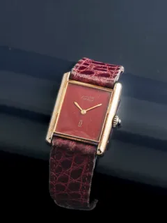 Cartier Tank 30mm Vermeil Burgundy