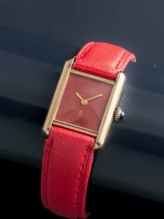 Cartier Tank 27mm Vermeil Burgundy