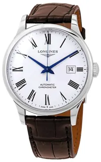 Longines Record L28214112 40mm Stainless steel White