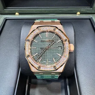 Audemars Piguet Royal Oak Selfwinding 15551ORZZ1356OR06 ( OAK  ) 37mm Rose gold Green