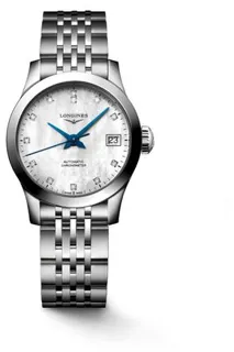 Longines Record L2.320.4.87.6 26mm Stainless steel White