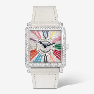 Franck Muller Master Square 6002 L QZ D CD COL DR 30mm White gold multi-colored