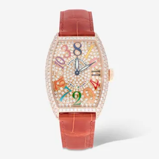 Franck Muller Cintru00e9e Curvex Crazy Hours Color Dreams 5850 CH D CD COL DR 32mm Rose gold Diamond