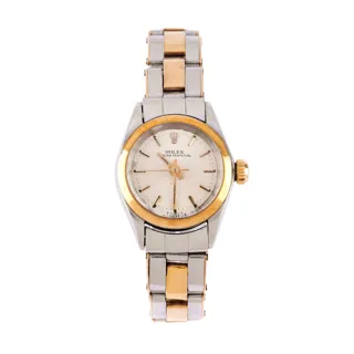 Rolex Oyster Perpetual 6618 25mm Yellow gold and Stainless steel Silver