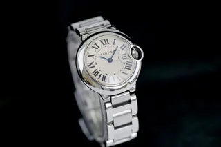 Cartier Ballon Bleu 3009 28mm Stahl Silver