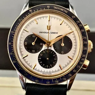 Universal Genève Compax 284.465 37mm Yellow gold and Stainless steel Champagne