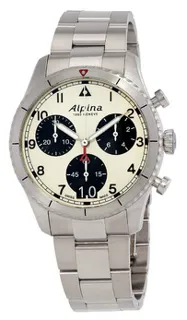 Alpina Startimer AL-372WB4S26B Stainless steel Beige