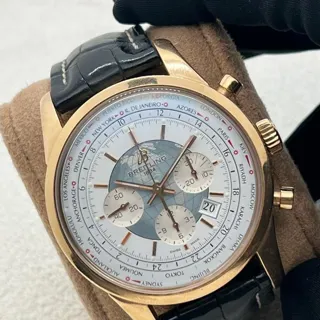 Breitling Transocean Chronograph Unitime RB0510U0/A733 46mm Rose gold White