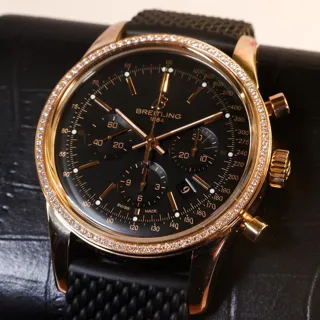 Breitling Transocean Chronograph RB015253/BB16 43mm Rose gold Black