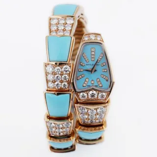 Bulgari Serpenti SP P 26 G 16mm Rose gold Turquoise