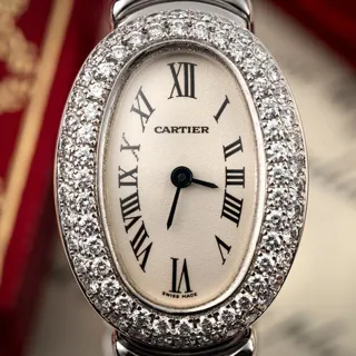 Cartier Baignoire WB5095L2 18mm White gold Silver